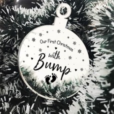 MIRROR BAUBLE - Our First Christmas Bump Baby Foot