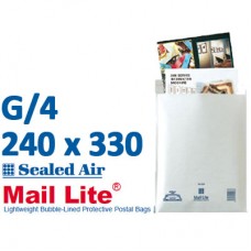 Mail Lite 240 x 330 wht bubbled lined G4 - Box of 50