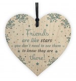 WOODEN HEART - 100mm - Friends Stars They Are There