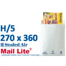 Mail Lite 270 x 360 wht bubbled lined H5 - Box of 50