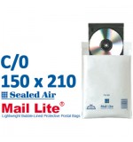 Mail Lite 150 x 210 wht bubble lined C0 - Box of 100