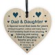 WOODEN HEART - 100mm - Dad Daughter Link Never Undone