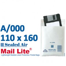 Mail Lite 100 x 160 wht bubble lined A000 - Box of 100