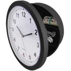 Wall Clock with Secret Safe Compartment - Black