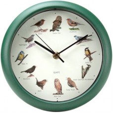 Singing Bird Sound Wall Clock with Green Frame