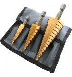 3 Piece High Speed Steel Step Drill Set (LARGE)