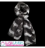 Lush Layers Designer Zebra Print Scarf - Black