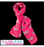 Lush Layers Designer Zebra Print Scarf - Hot Pink