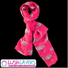 Lush Layers Designer Zebra Print Scarf - Hot Pink