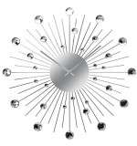 Diamante Clock - Black Arms and Silver Diamonds - SUNBURST VENTURA
