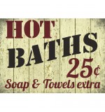 Sumbox Poster and Tube - Hot Baths 25c - Soap and Towels Extra