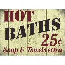 Sumbox Poster and Tube - Hot Baths 25c - Soap and Towels Extra