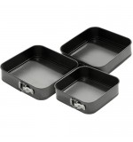 Set of 3 Non Stick Square Cake Spring Form Tin