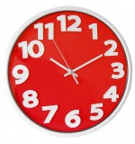 Athena - Big Number Wall Clock - Red