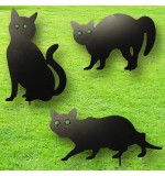 Set of 3 Metal Cat Statue Decoys