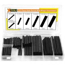 127 Piece Heat Shrink Wrap Sleeves Assortment - Black