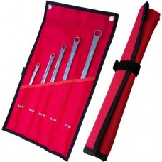 5pc Extra Long Flat Double Ring Spanner Set