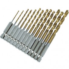 13Pc HSS Drill Set 1/4inch Titanium Coated