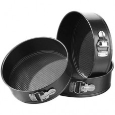 Set of 3 Non-Stick SpringForm Baking Round Cake Tins