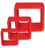 Wall Cube Shelves Round Corners - Set of 3 - RED