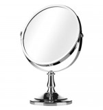 Round Chrome Bathroom Shaving Mirror on Stand