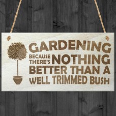 WOODEN PLAQUE - 200x100 - Gardening - Well Trimmed Bush