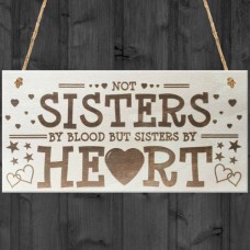 WOODEN PLAQUE - 200x100 - Sisters By Heart