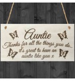 WOODEN PLAQUE - 200x100 - Auntie Things You Do