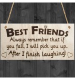 WOODEN PLAQUE - 200x100 - Best Friend Fall Finish Laughing