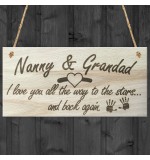 WOODEN PLAQUE - 200x100 - Nanny Grandad Stars and Back