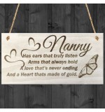WOODEN PLAQUE - 200x100 - Nanny Heart of Gold