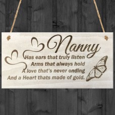 WOODEN PLAQUE - 200x100 - Nanny Heart of Gold