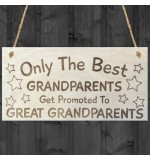WOODEN PLAQUE - 200x100 - Best Grandparents Promoted