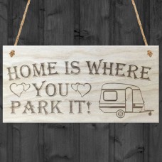 WOODEN PLAQUE - 200x100 - Home Is Where You Park It