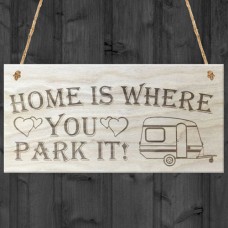 WOODEN PLAQUE - 200x100 - Home Is Where You Park It