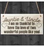 WOODEN PLAQUE - 200x100 - Auntie and Uncle Love