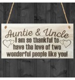 WOODEN PLAQUE - 200x100 - Auntie and Uncle Love
