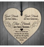 WOODEN HEART - 100mm - True Friends Are Here Forever