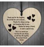 WOODEN HEART - 100mm - Thank You For The Laughter