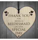 WOODEN HEART - 100mm - Thank You Bridesmaid