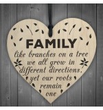 WOODEN HEART - 100mm - Family Roots