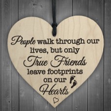 WOODEN HEART - 100mm - Footprints On Our Hearts