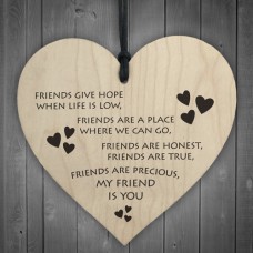 WOODEN HEART - 100mm - My Friend Is You