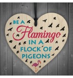 WOODEN HEART - 100mm - Be A Flamingo