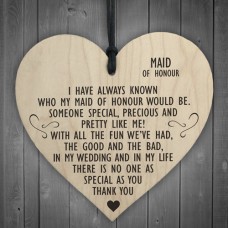 WOODEN HEART - 100mm - Maid of Honour Special As You