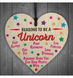 WOODEN HEART - 100mm - Reasons To Be A Unicorn