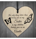 WOODEN HEART - 100mm - Sister Auntie