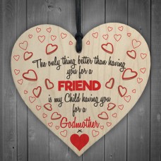 WOODEN HEART - 100mm - Friend Godmother Hearts