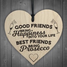 WOODEN HEART - 100mm - Best Friends Prosecco