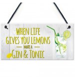 FOAM PLAQUE - 200X100 - Life Gives You Lemons Gin Tonic